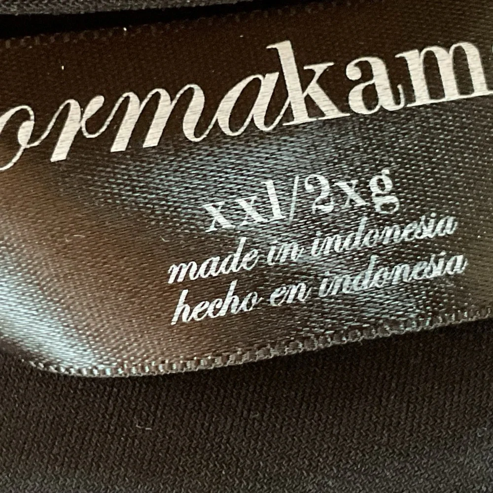 Norma Kamali Sweetheart Neckline Black Wrap Dress Stretch Jersey Long Sleeve XXL - Picture 7 of 8